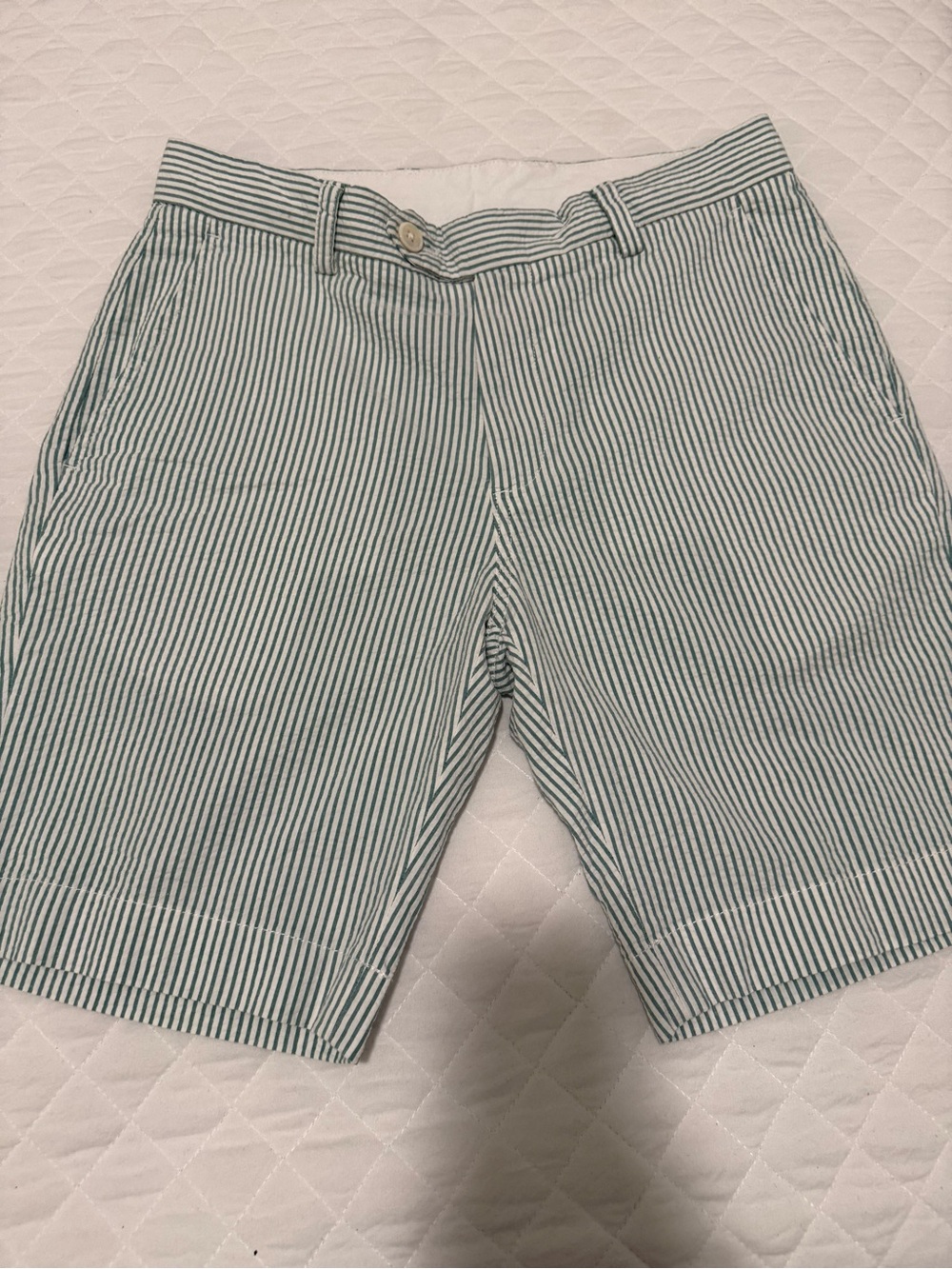 Brooks Brothers Gray  and White Striped Bermuda Shorts